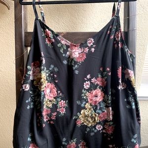 Torrid Black Floral Cami Tank Top